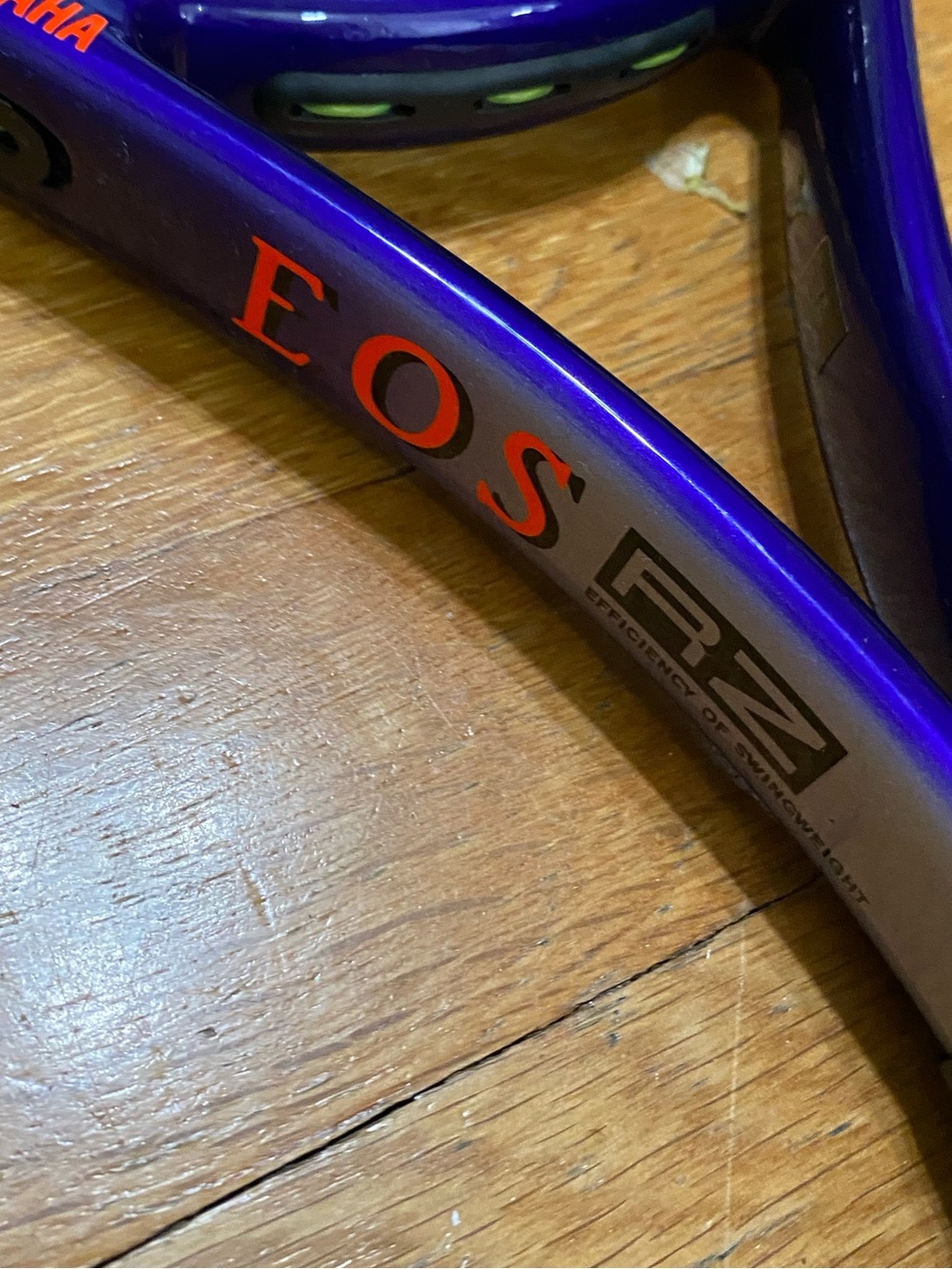 Yamaha EOS RZ Tennis Racket 110 Inches XL2 (4 1/4) (needs regrip) Yellow Purple - Picture 6 of 12